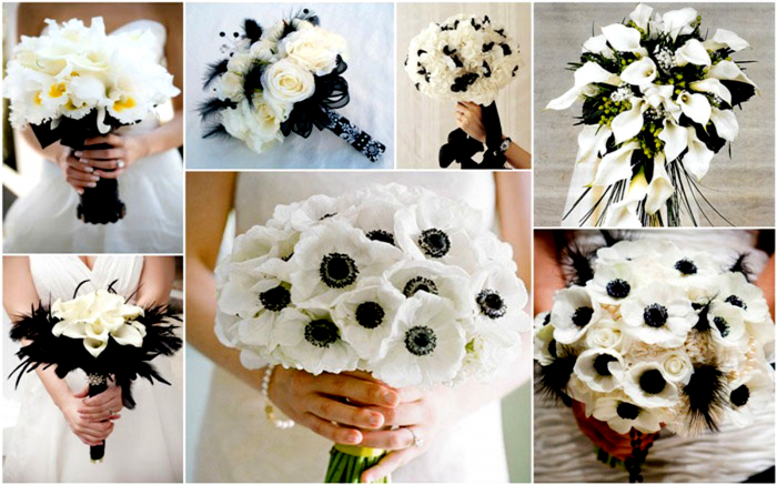 Black and White Wedding Bouquets