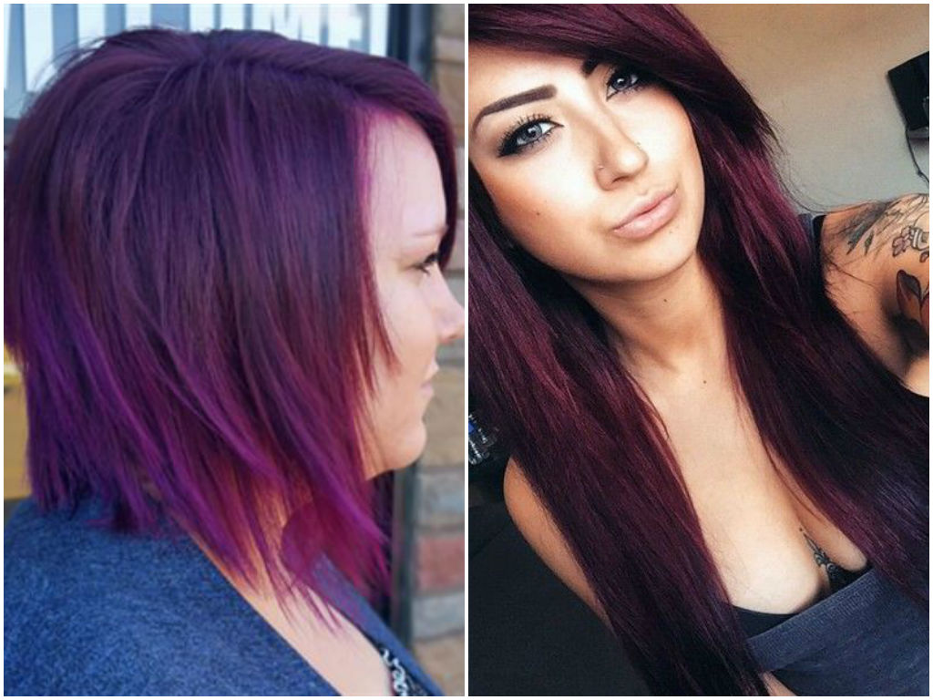The burgundy hair color on black women looks especially pretty when done in...
