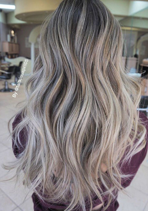 Ash Balayage On Dark Hair Ash Blonde Balayage and Silver Ombre hair color ideas 2020