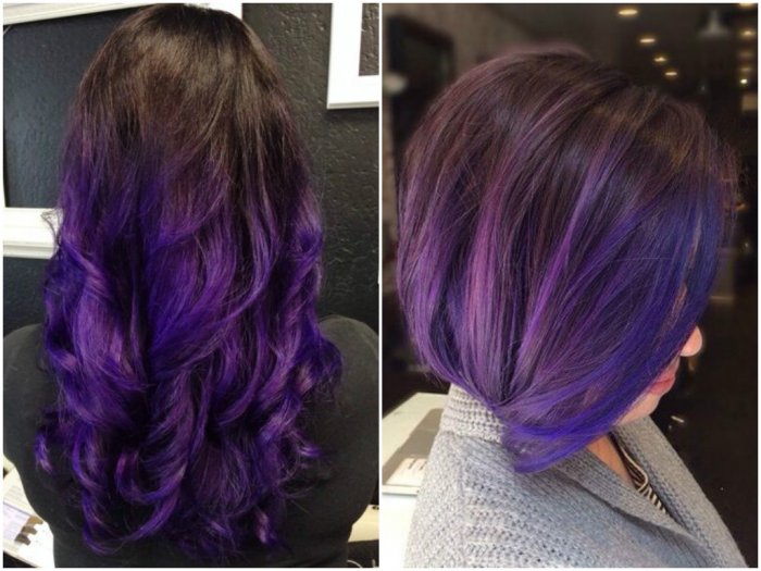 Hairstyles with Purple, Lavender, Lilac, Violet Highlights