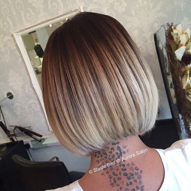 ombre on short and long bob hair 2018