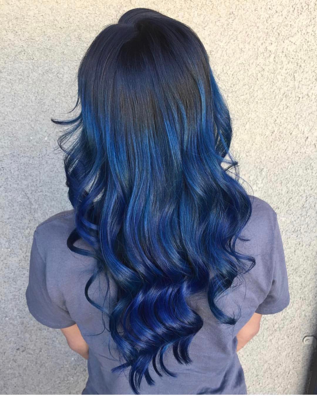 omber hair color blue