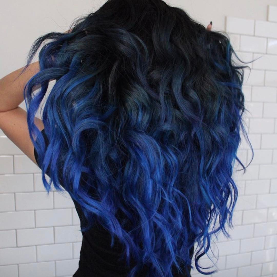 dark and light blue hair