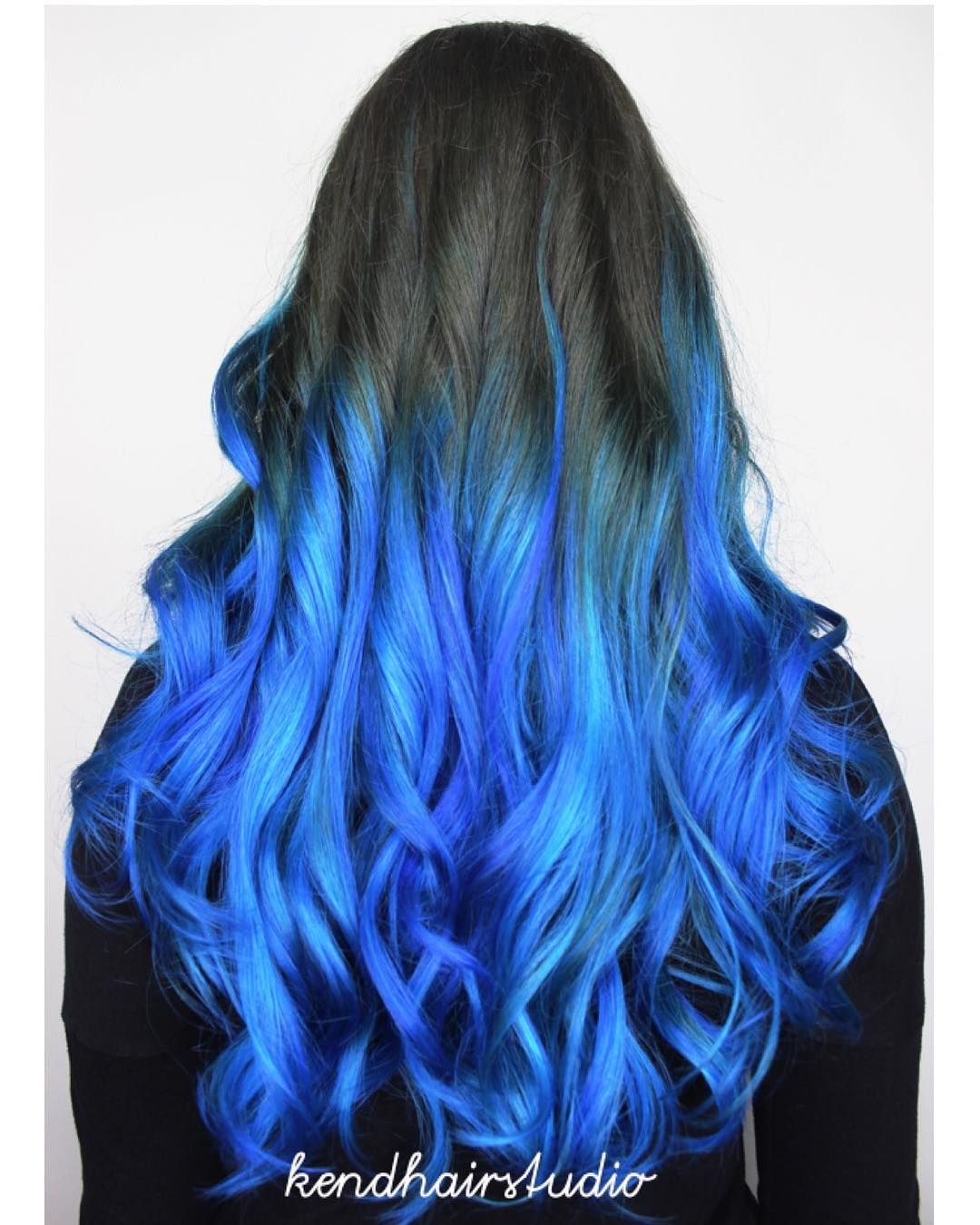 36 Top Ombre Hair Color Black To Blue