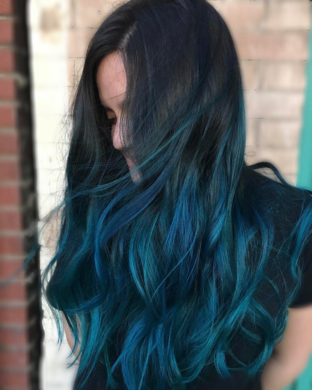blue omber hair