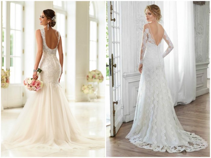 Lace wedding dresses with open back